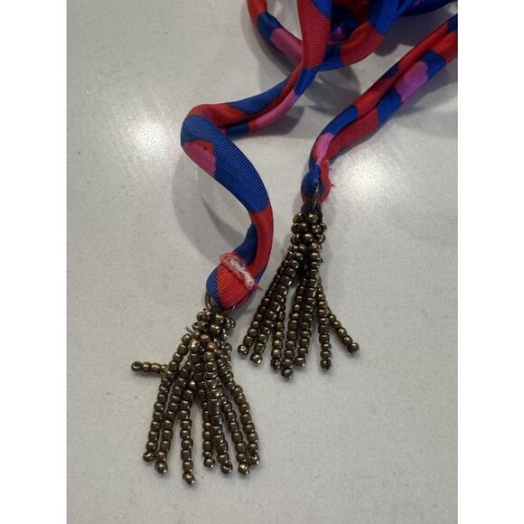 Farm Rio Tie Side Bikini Bottom Women’s Size Medium Leopard Print Beaded Tassels - Picture 3 of 7